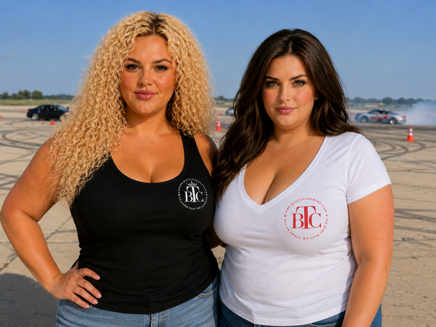 Two women at the racetrack